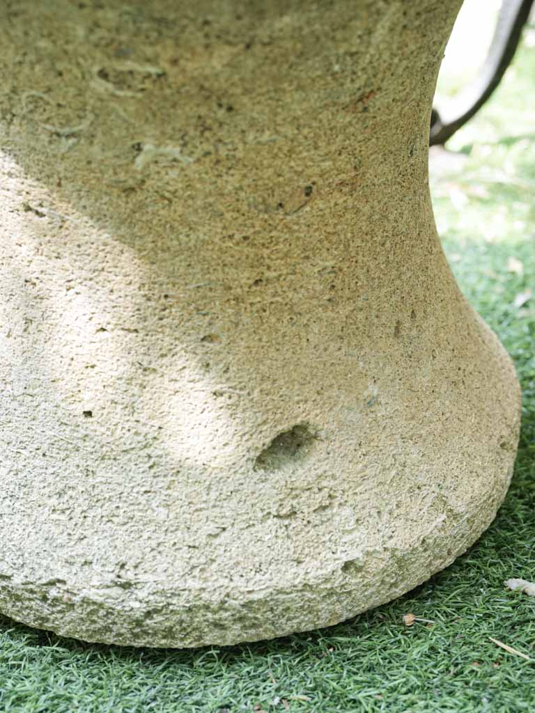 Warm-toned stone outdoor seat