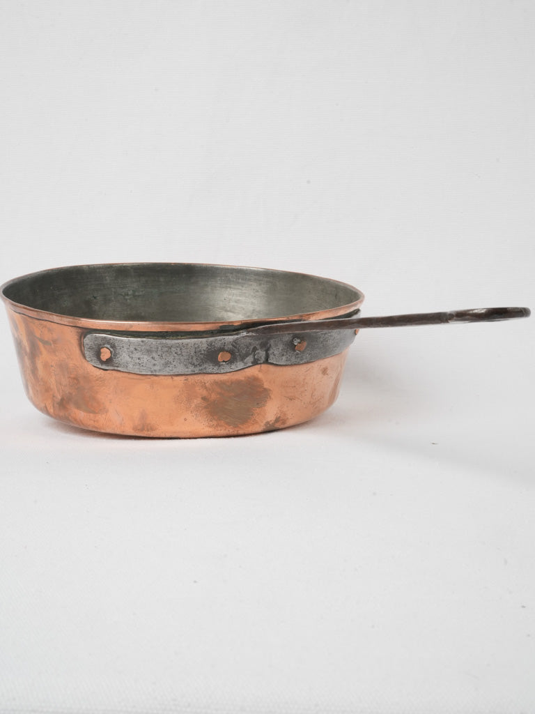 Patina-aged French copper cookware