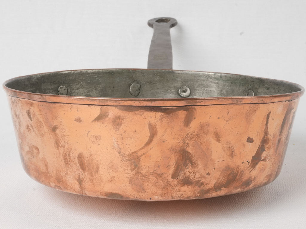 Artisanal crafted copper sauté pan