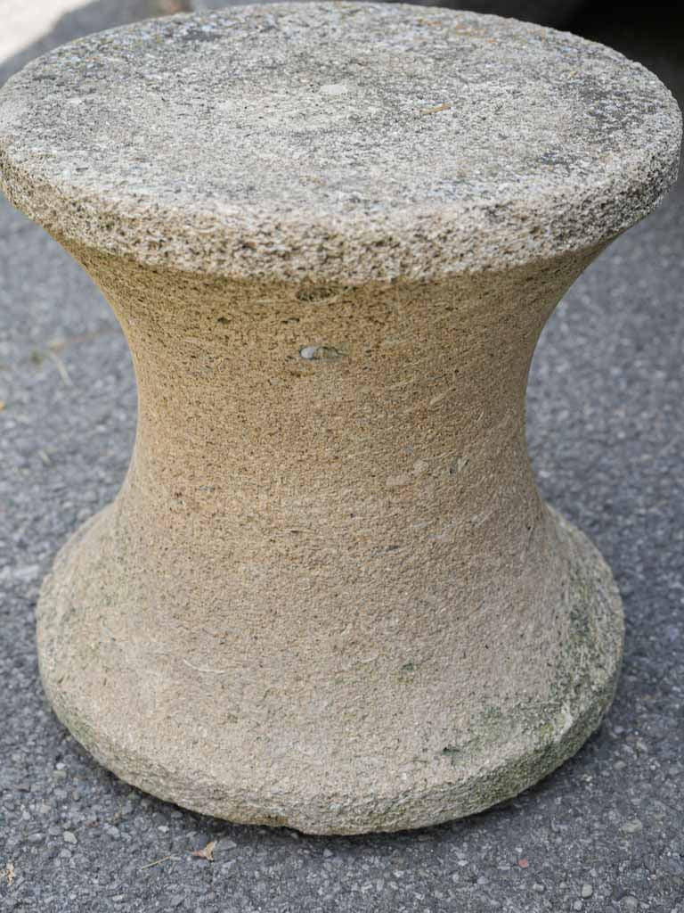 Natural limestone garden stool