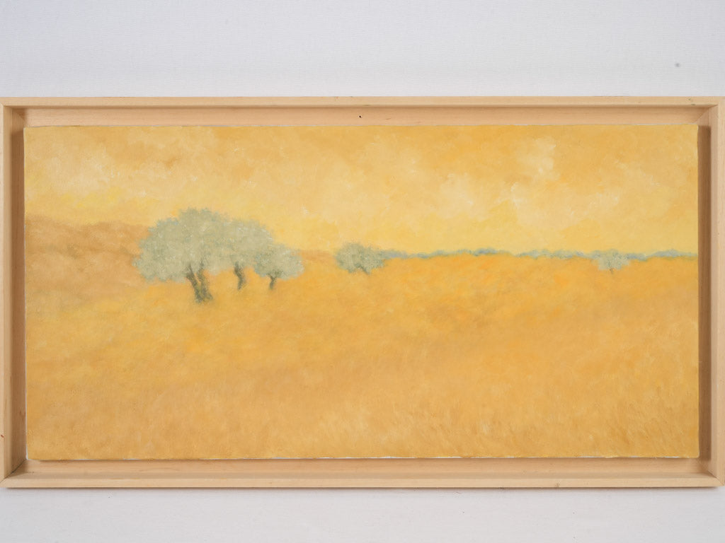 Natural wood framed impressionist oil painting