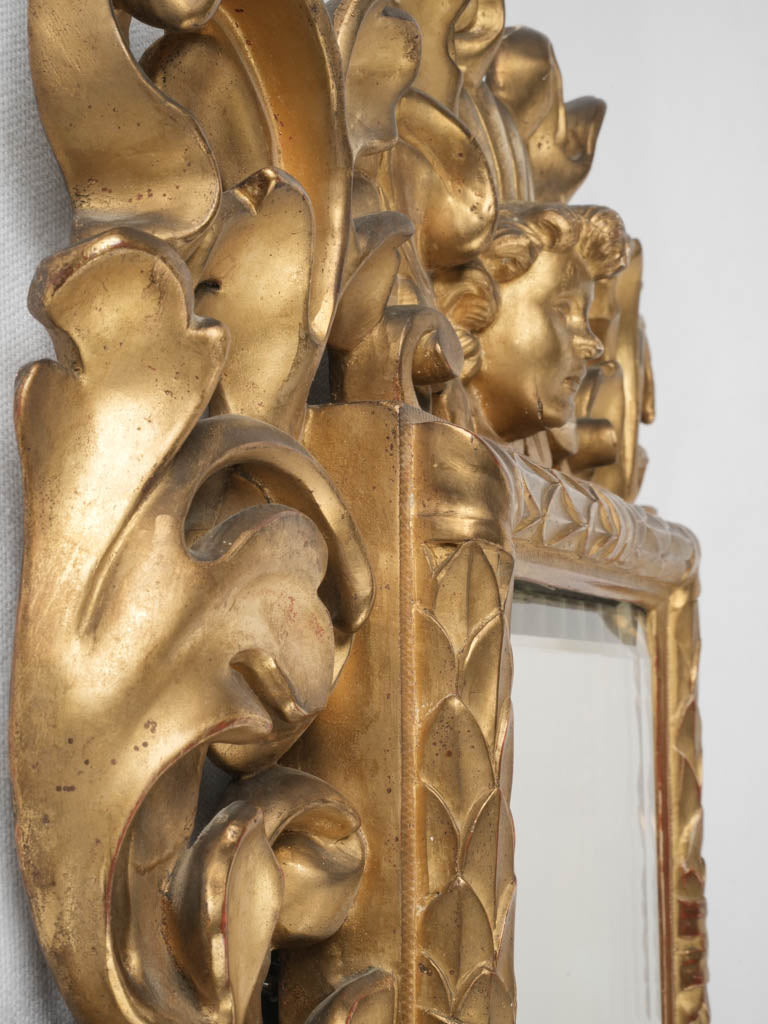 Gilded, 18th-century beveled mirror from Italy