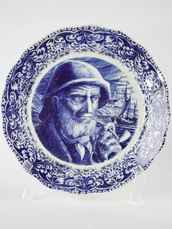 Classic blue white ceramic Delft plate