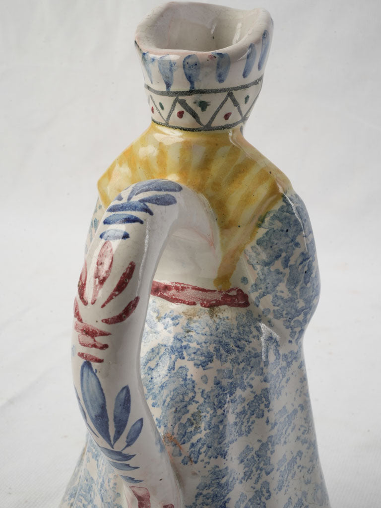 Timeworn floral sprig ceramic vase