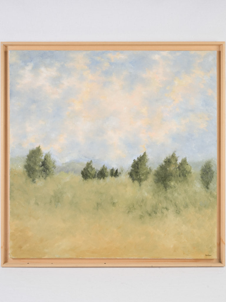 Vintage French landscape oil painting