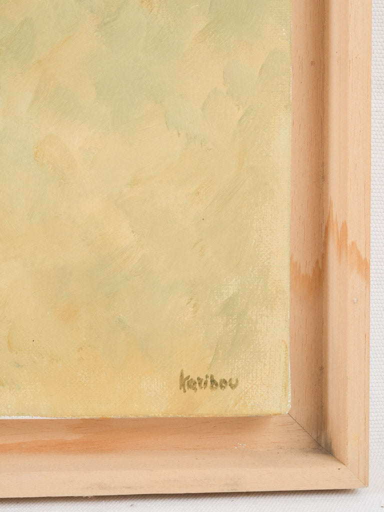 Handcrafted wood-framed French landscape art