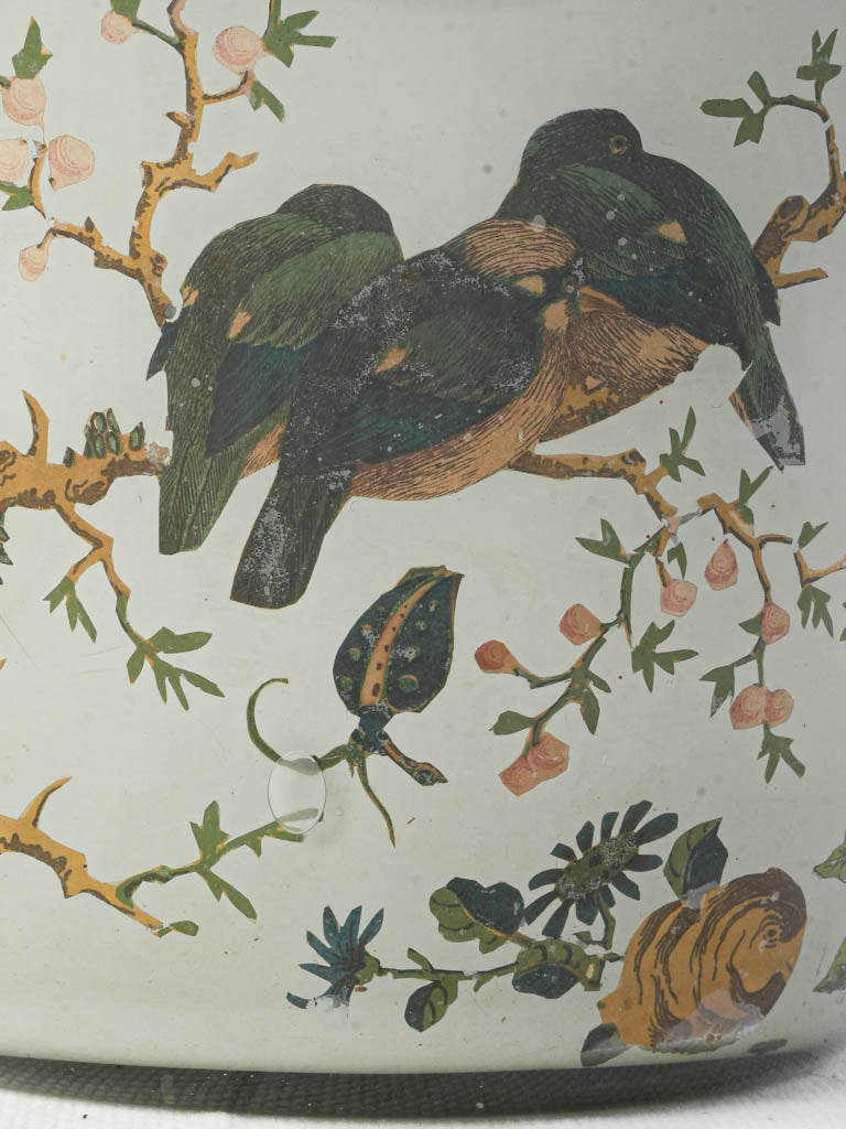 19th Century Italian Arte Povera Glass Jar w/ Polychrome Chinese Inspired Decoration - 15"