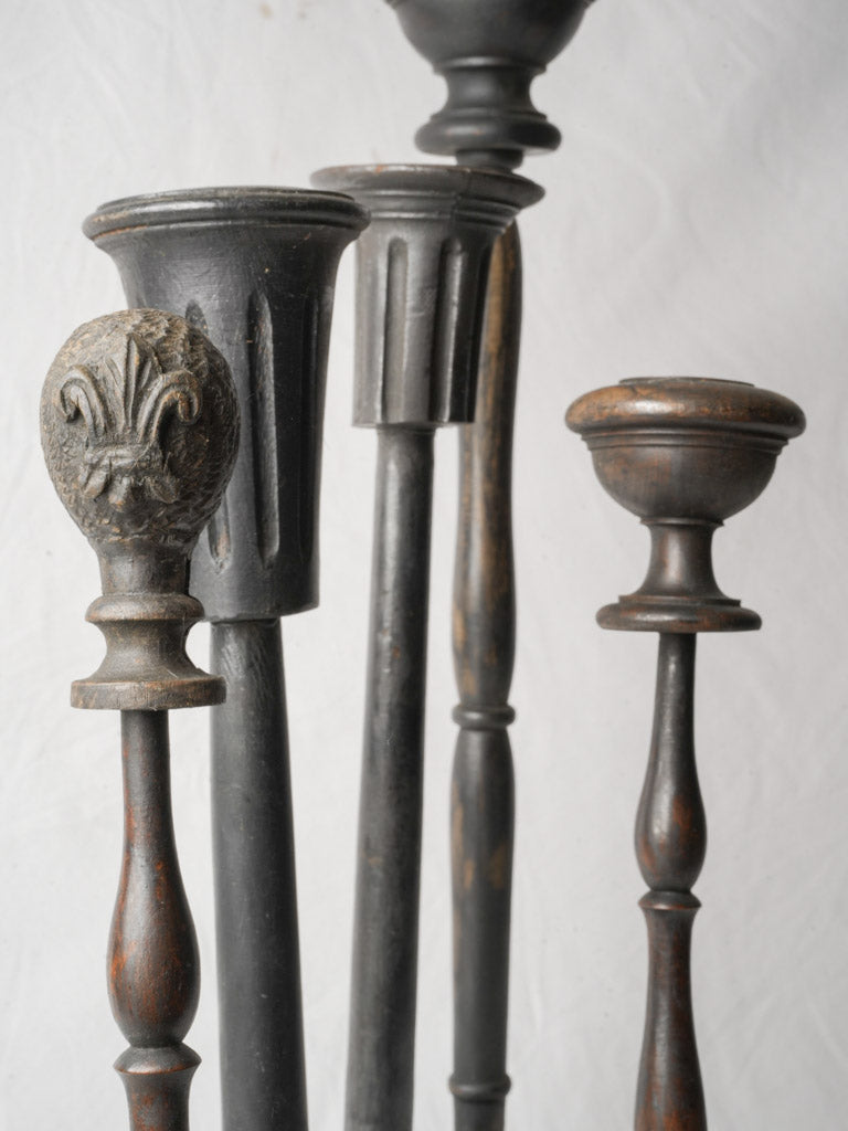 Set of 5 Decorative French Hat Stands Created from Salvaged Elements - 27½"