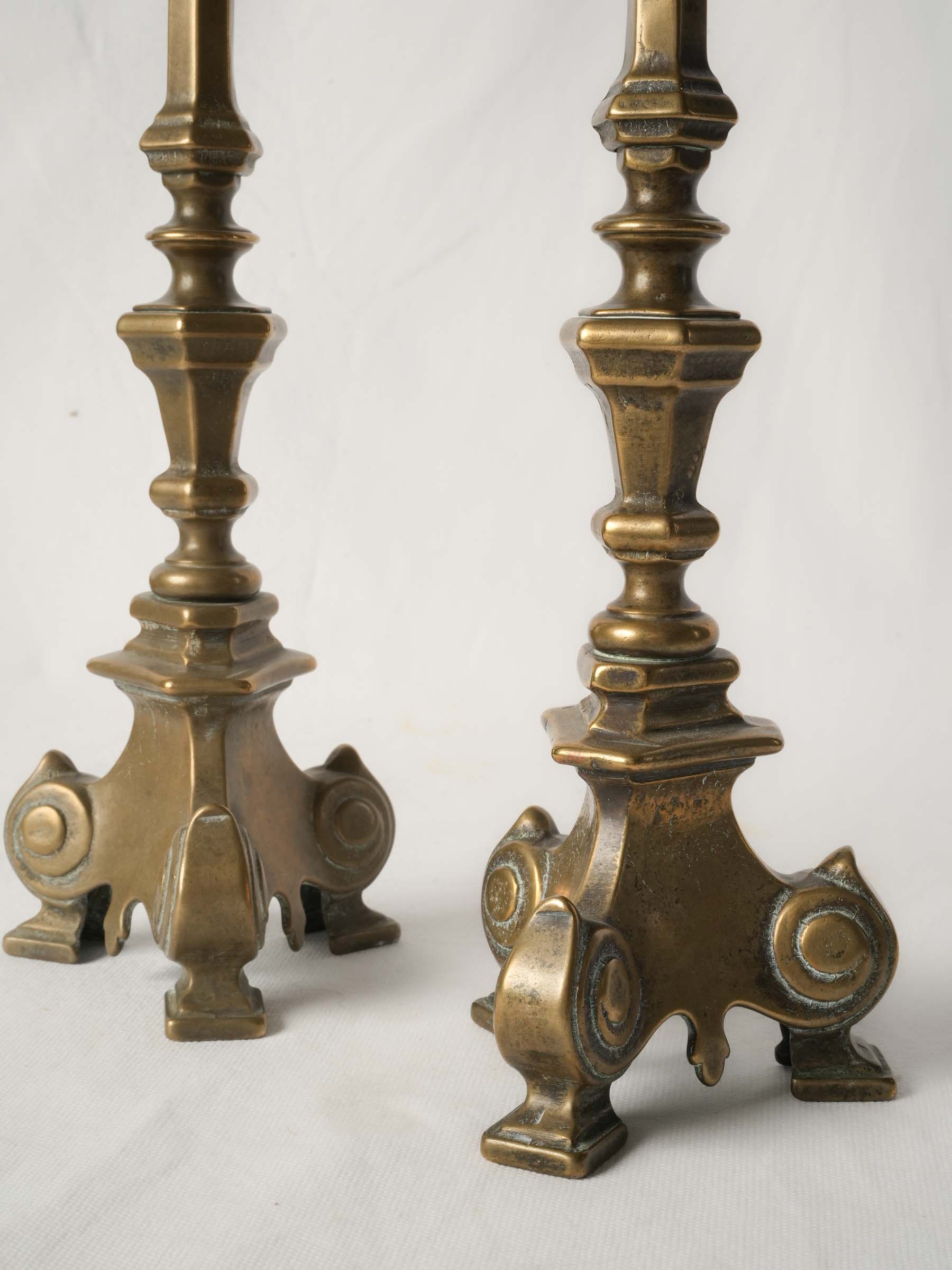 Pair of 19th century Napoleon III bronze candlesticks - 15¼"