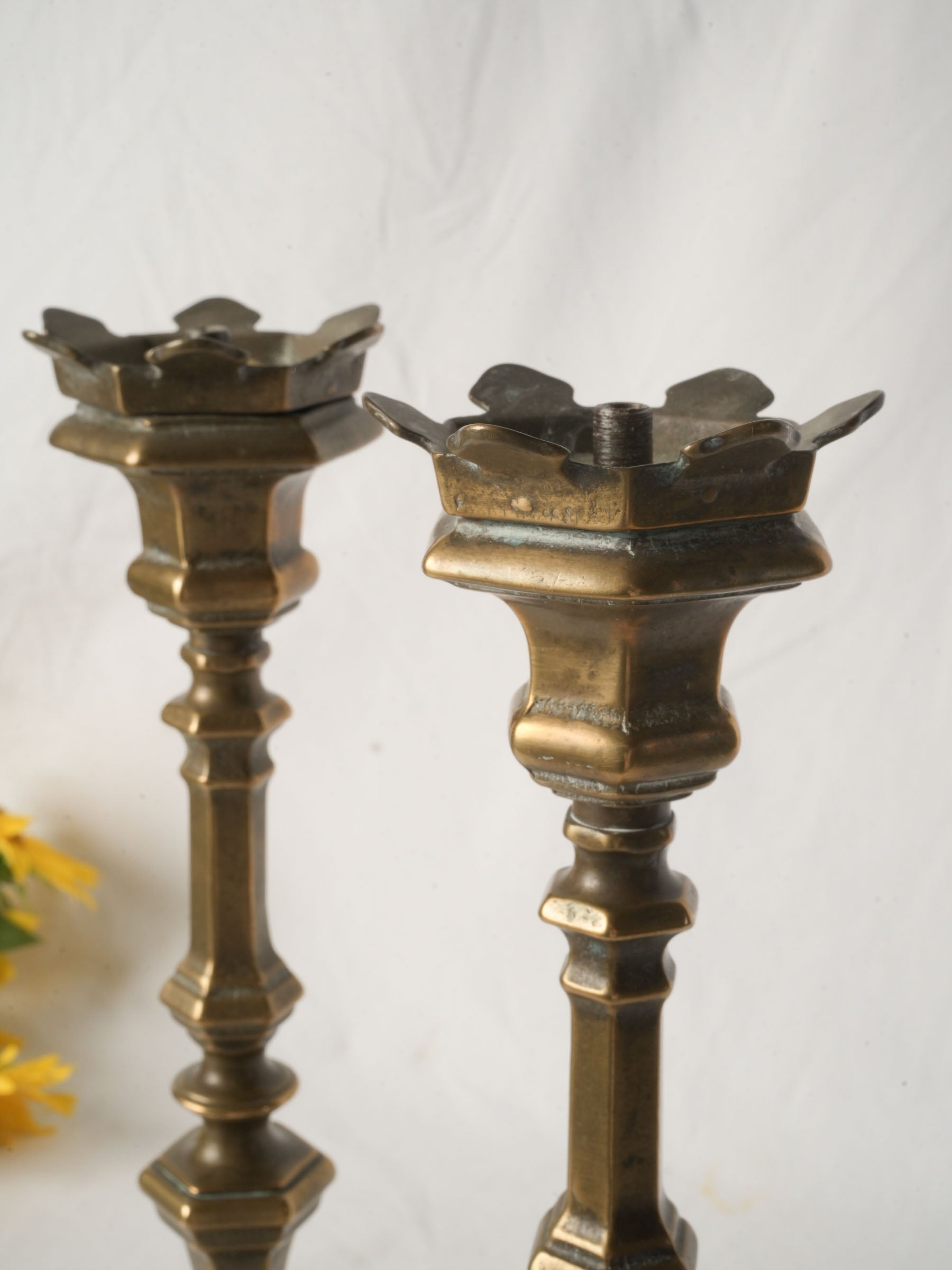 Pair of 19th century Napoleon III bronze candlesticks - 15¼"