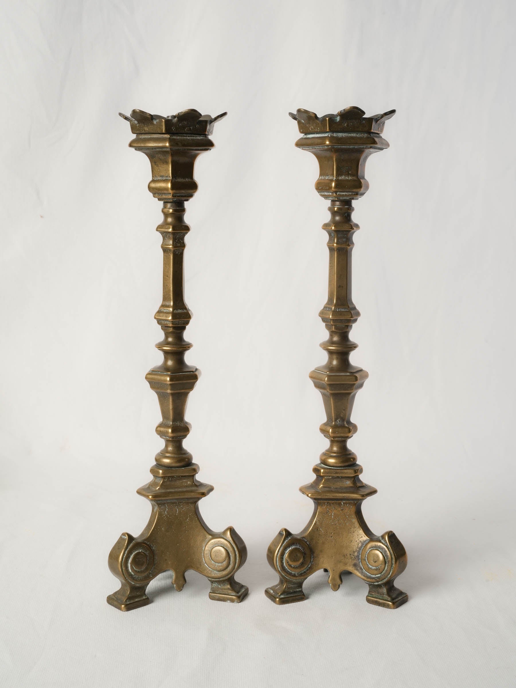 Pair of 19th century Napoleon III bronze candlesticks - 15¼"