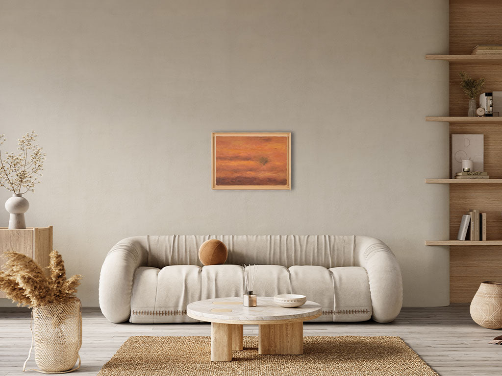 Contemporary landscape painting by Karibou - "Clarté d'automne" 17¾" x 20½"