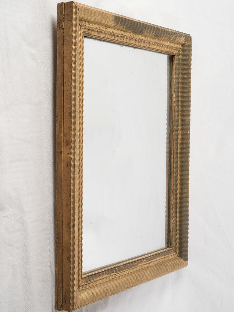 Mid-19th Century Gilded Wood Mirror w/ Rippled Frame - 28" x 22"