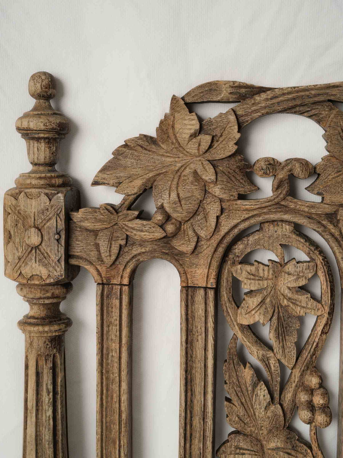 Set of Four Early 20th-Century Carved Wooden Chair Backs Repurposed as Wall Decor -20" x 15¼"