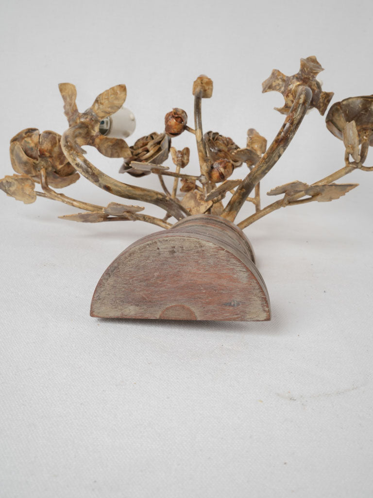 Delicate leaf & rose French sconce