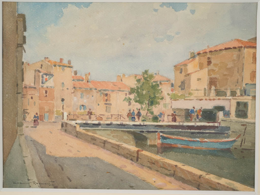 Timeless village scene watercolor art