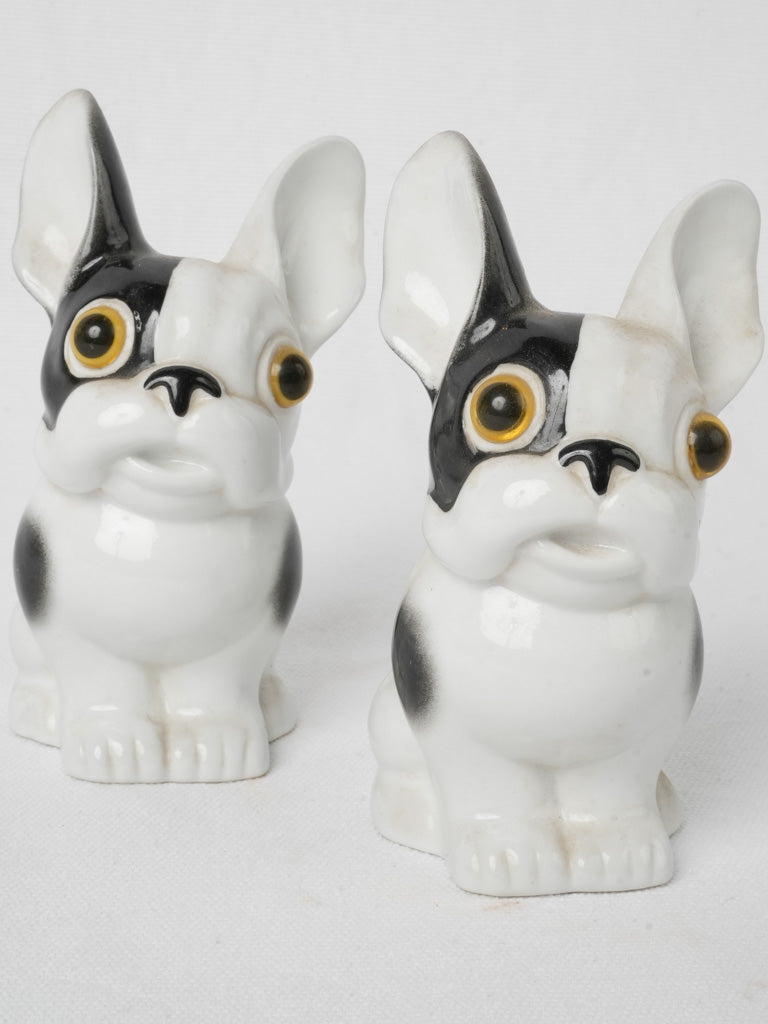 Glossy white bulldog collectibles