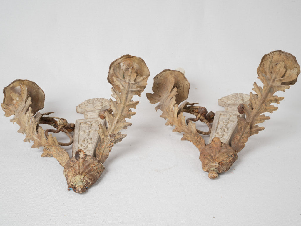 Whimsical metal floral sconces