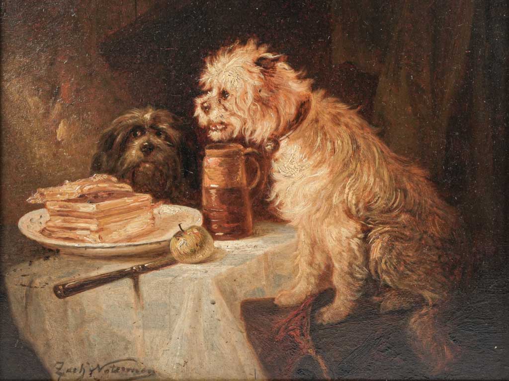 Vintage Belgian dog art piece