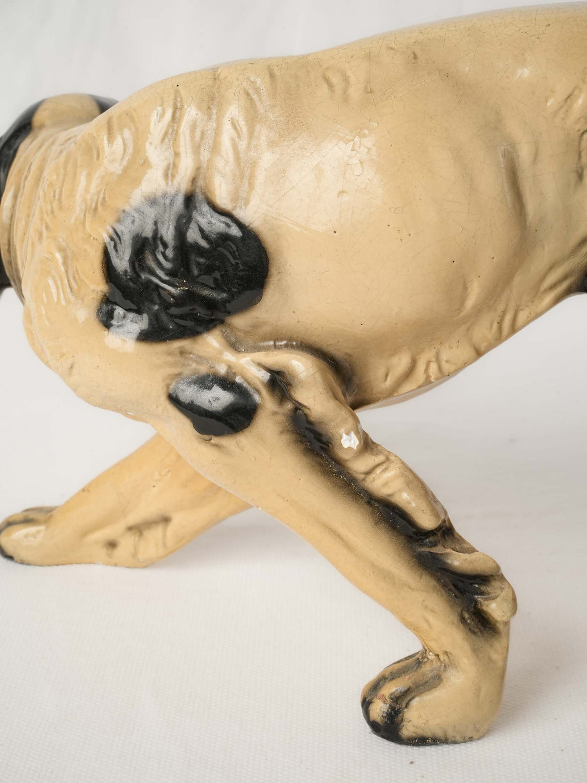 Mid-20th Century Painted Hunting Dog Sculpture -7" x 15¾"