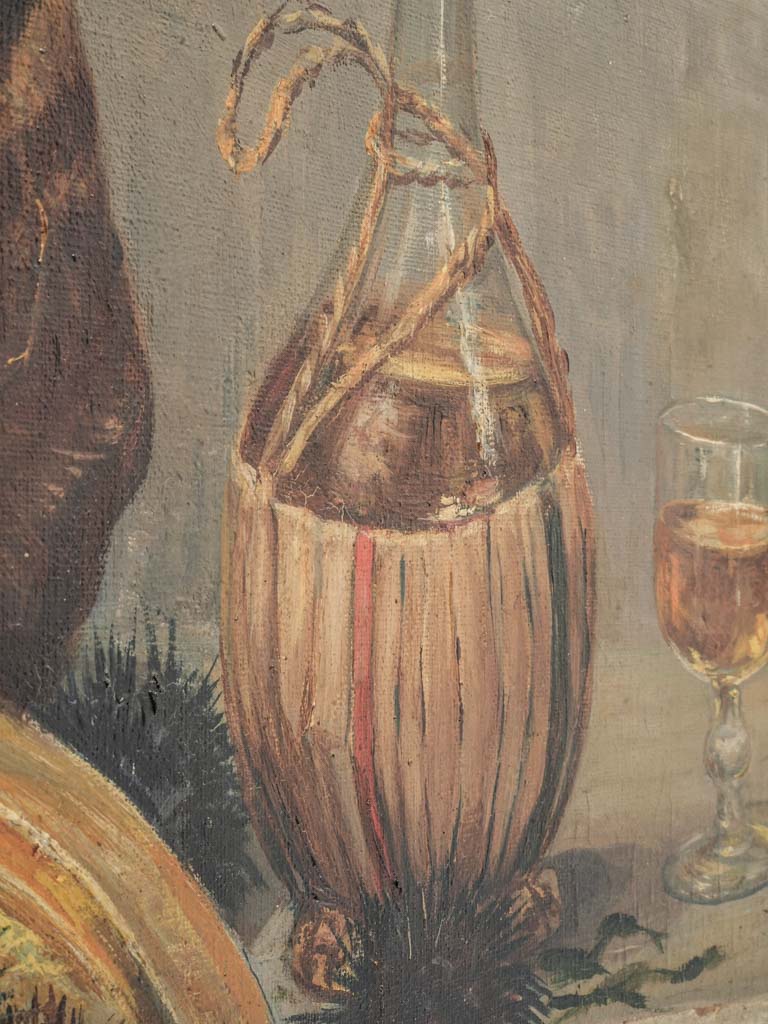 Rustic earth-toned canvas painting