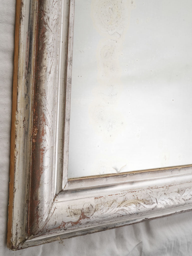 Grand 19th-Century Louis Philippe Silvered Mirror - 55"