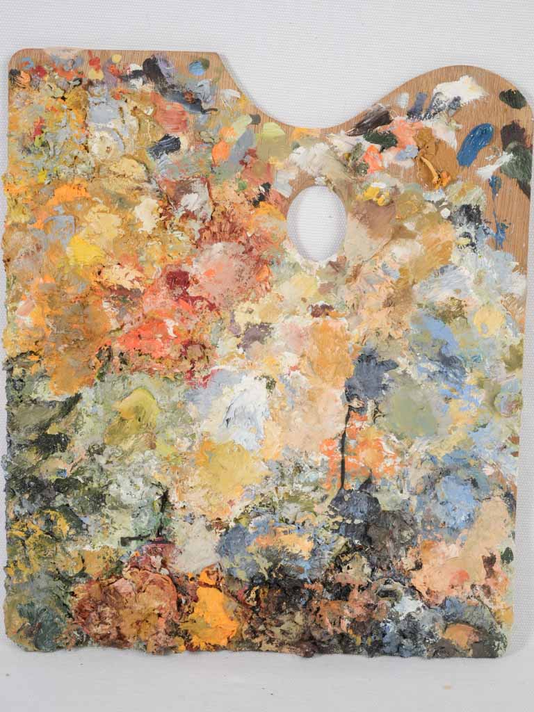 Contemporary French artist's oil paint palette
