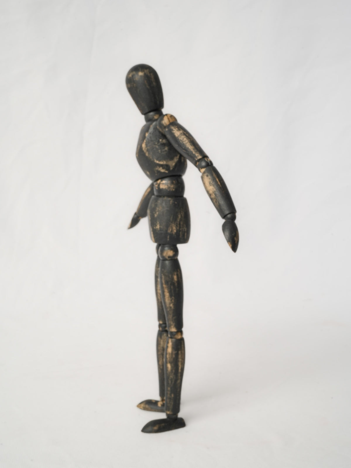 Vintage French Black-Painted Articulated Artist’s Mannequin - 13"