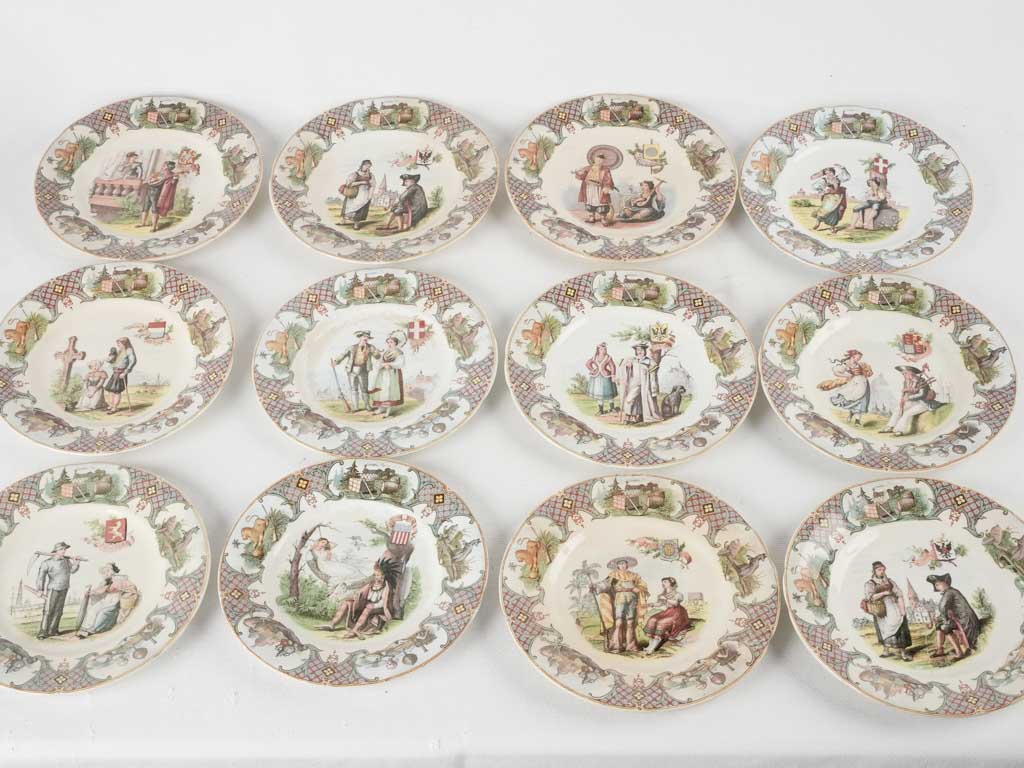 Traditional cultural Sarreguemines wall plates