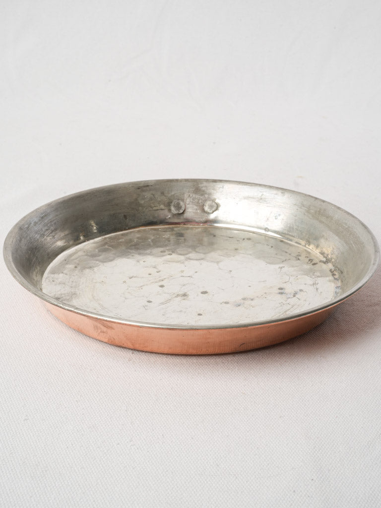 Small Hand-Hammered French Copper Pan w/ and Hanging Ring - 9½"