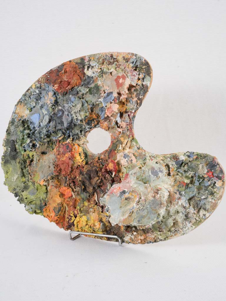 Vintage French artist's oil paint palette
