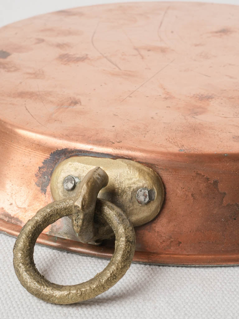 Small Hand-Hammered French Copper Pan w/ and Hanging Ring - 9½"