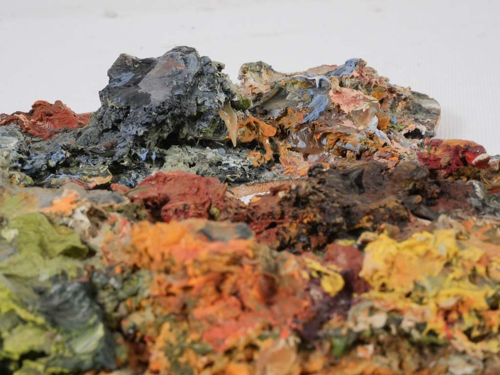 Colorful, vintage artist's paint palette by Karibou