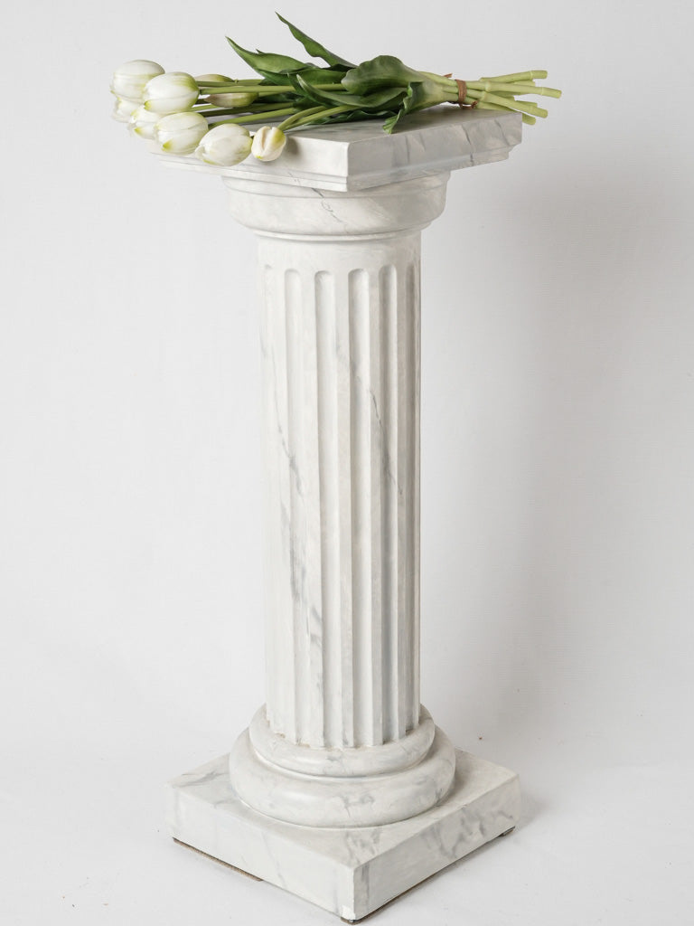 Vintage faux marble column pedestal