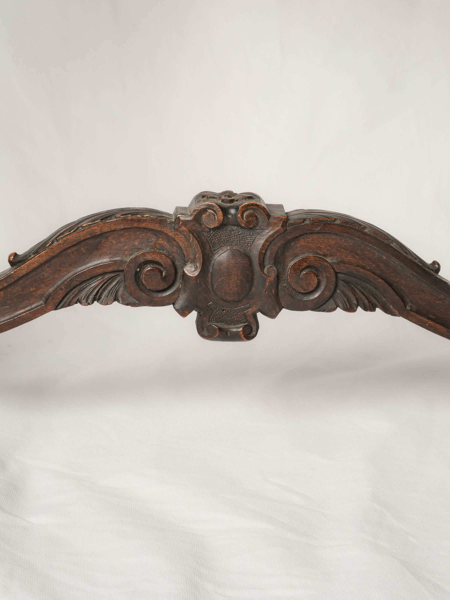 Napoléon III French beech oval side table w/ winged caryatids