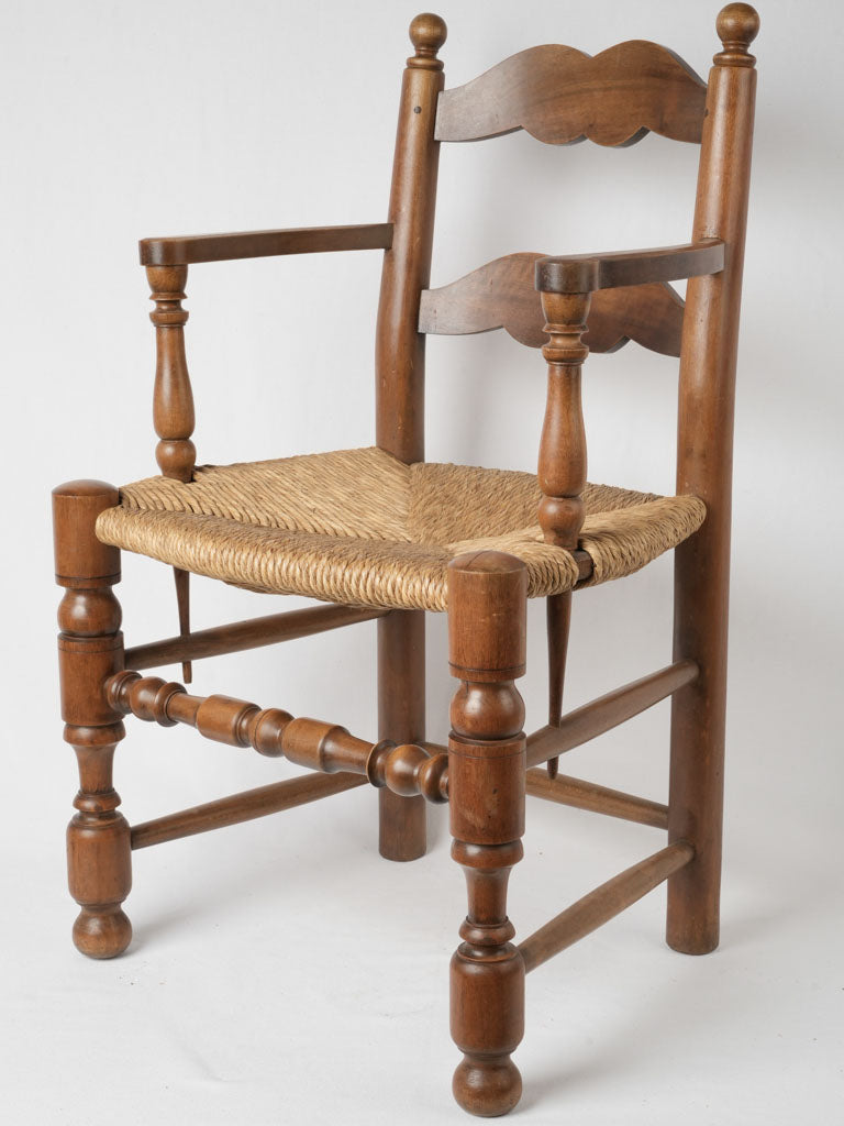 Rustic solid walnut dining chairs