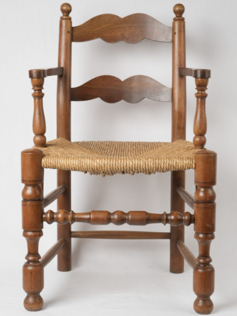 Classic French rush-seat armchairs