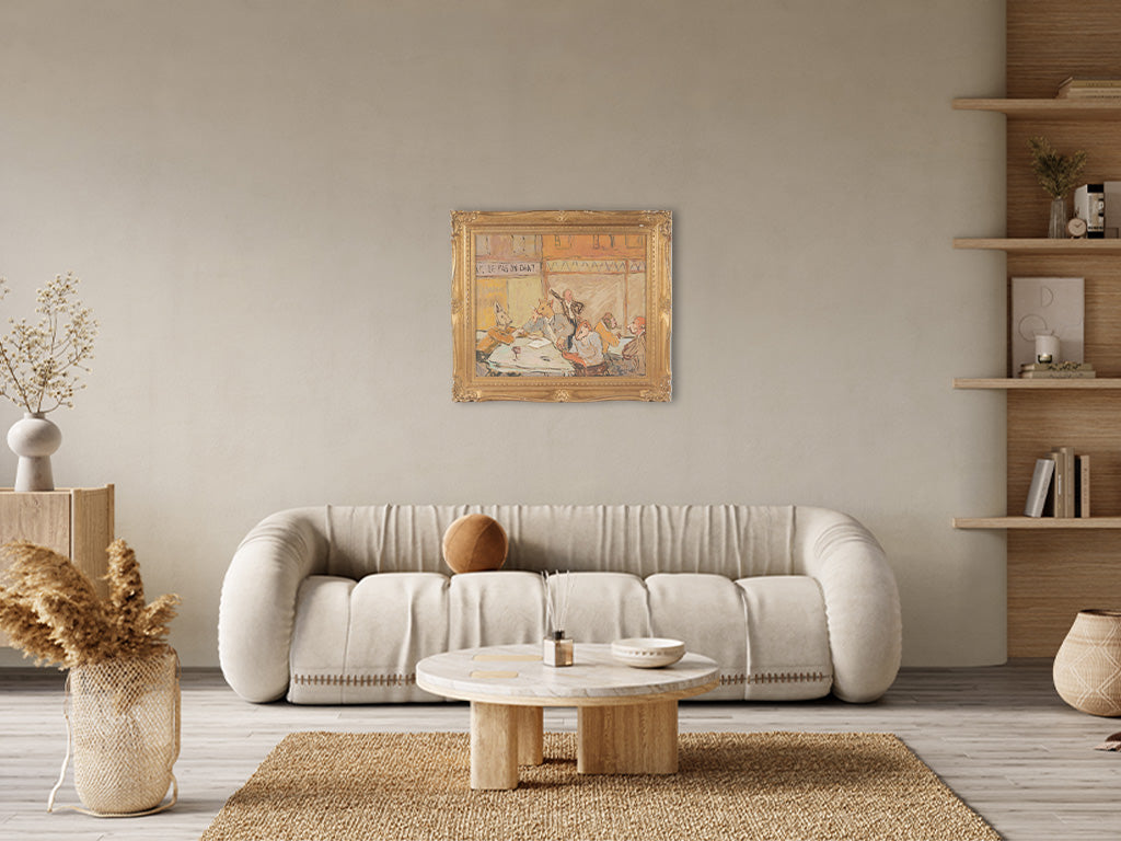 Expressive French animal-themed bistro art