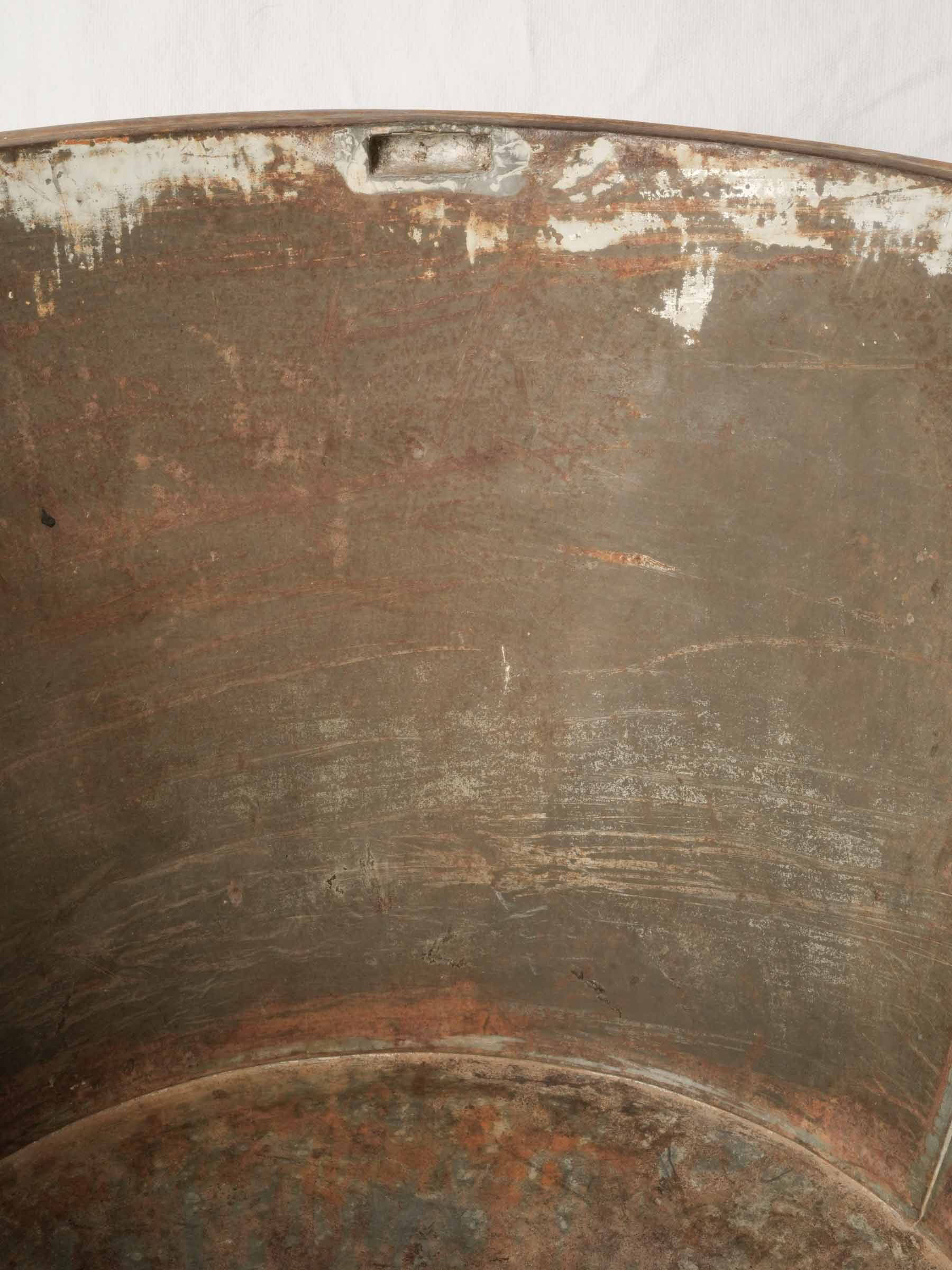 Rare late 19th century French oval zinc baby bath - 13" x 33½" x 24"