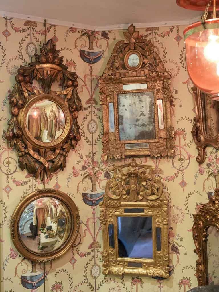 Historical French antique gilded mirror