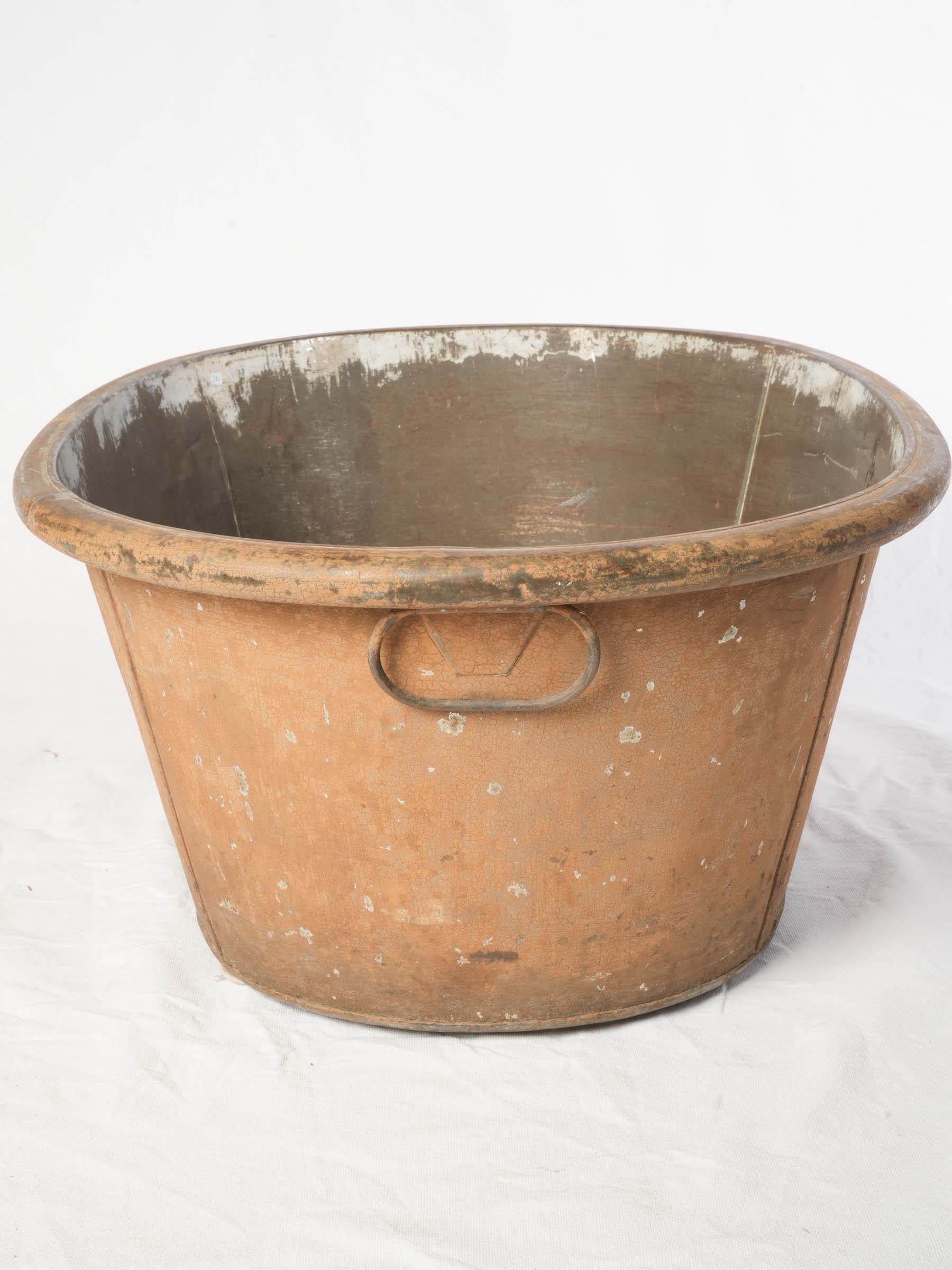 Rare late 19th century French oval zinc baby bath - 13" x 33½" x 24"