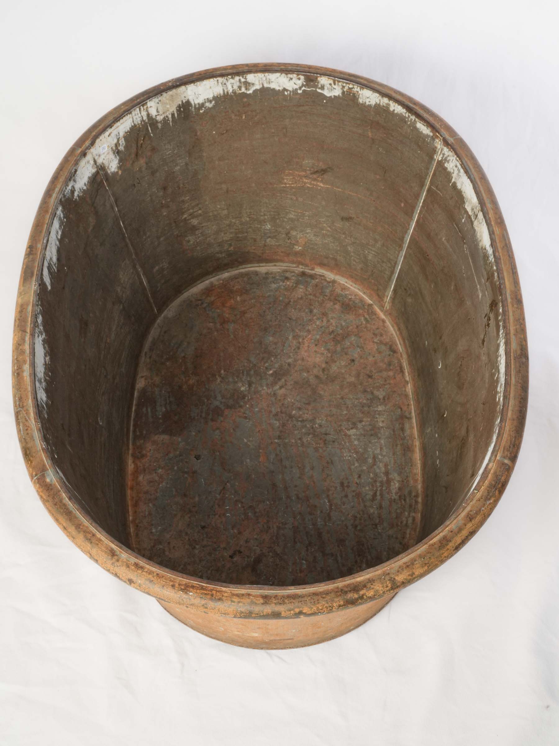 Rare late 19th century French oval zinc baby bath - 13" x 33½" x 24"