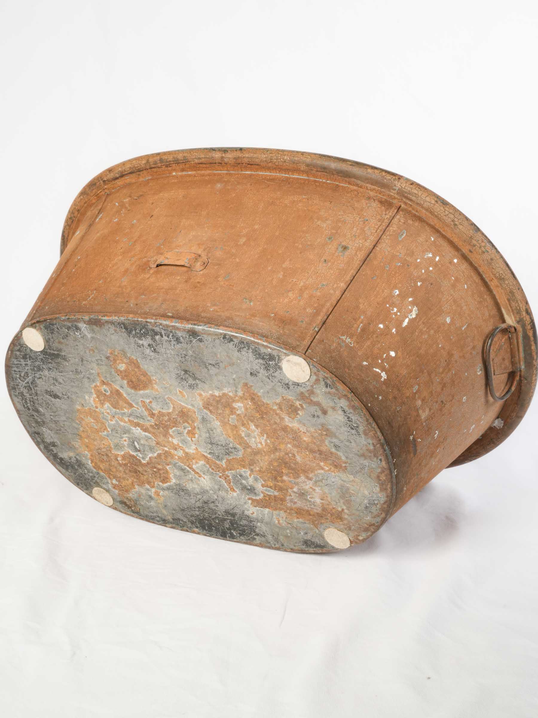 Rare late 19th century French oval zinc baby bath - 13" x 33½" x 24"