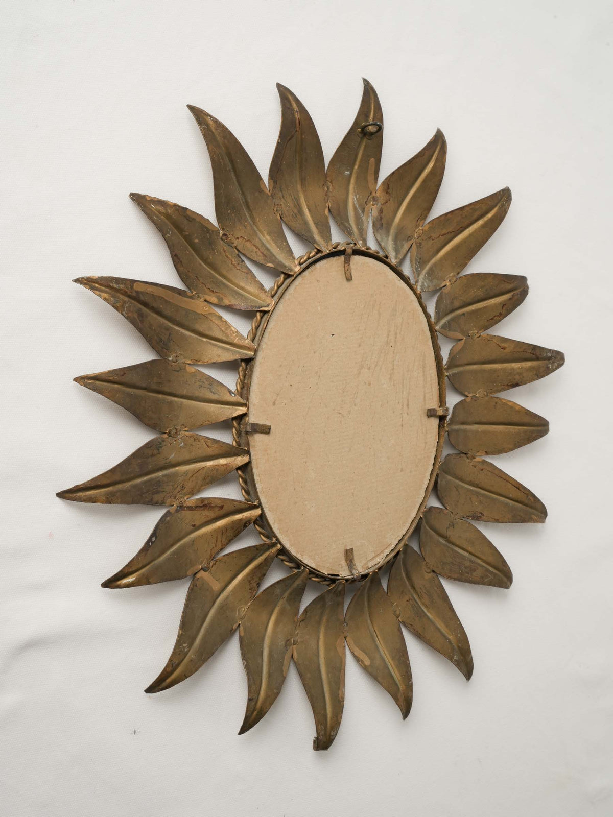 1970s French Gilt-Metal Sunburst Mirror - 20½" x 18"
