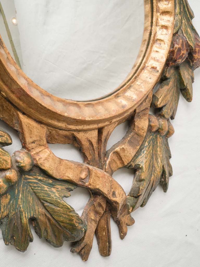 Exquisite sculptural fruit garland mirror