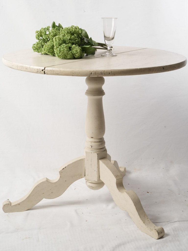 19th-Century French Farmhouse Round Wood Table - 31"