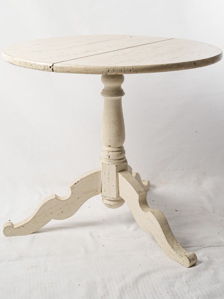19th-Century French Farmhouse Round Wood Table - 31"