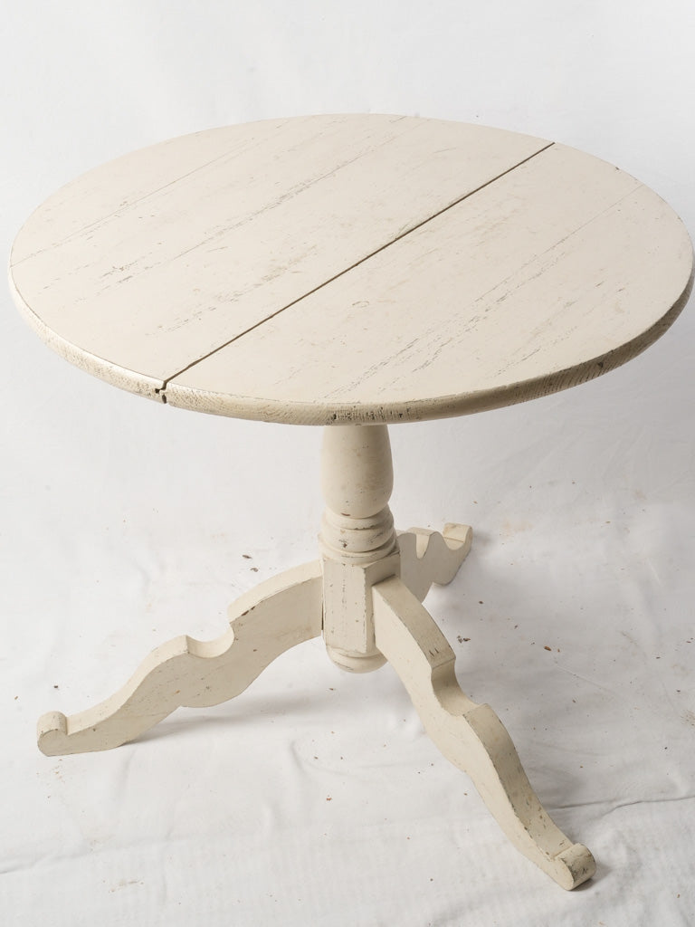 19th-Century French Farmhouse Round Wood Table - 31"