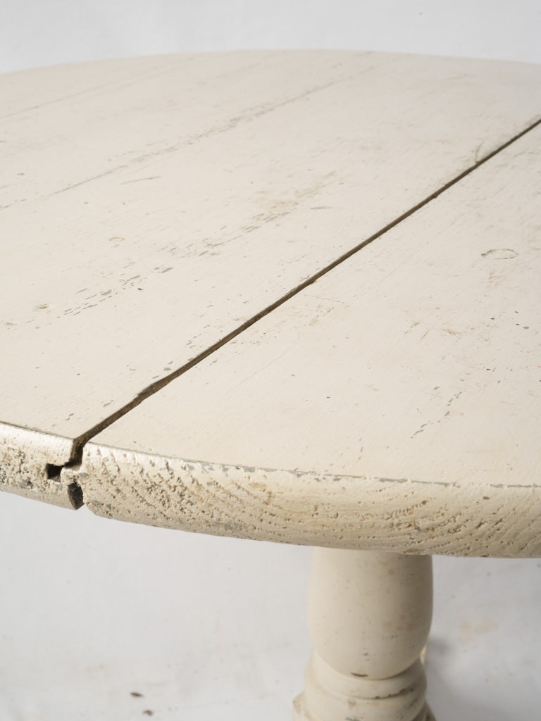 19th-Century French Farmhouse Round Wood Table - 31"