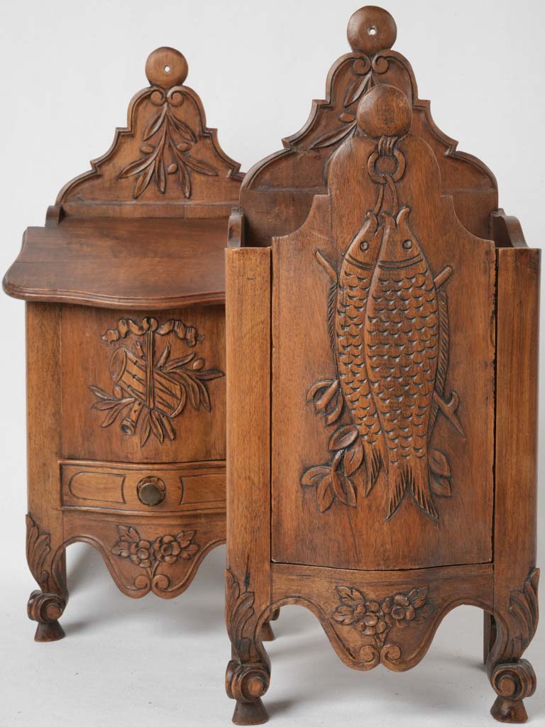 Rare, antique Louis XV walnut salt box